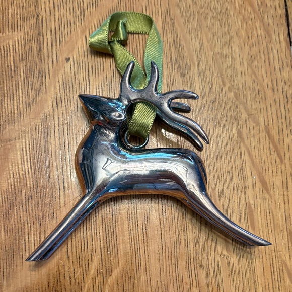 Pottery Barn Other - Vintage Pottery Barn Silver Plated Heavy‎ Reindeer Christmas Ornament 4"